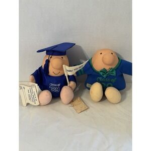 Ziggy Plush Dolls Class of 1989 Graduation Lot American Greetings Korea VTG